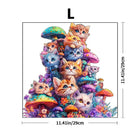 Cute Mushroom Cat Wooden Jigsaw Puzzle - Irregular Animal Shape | Toylvia™