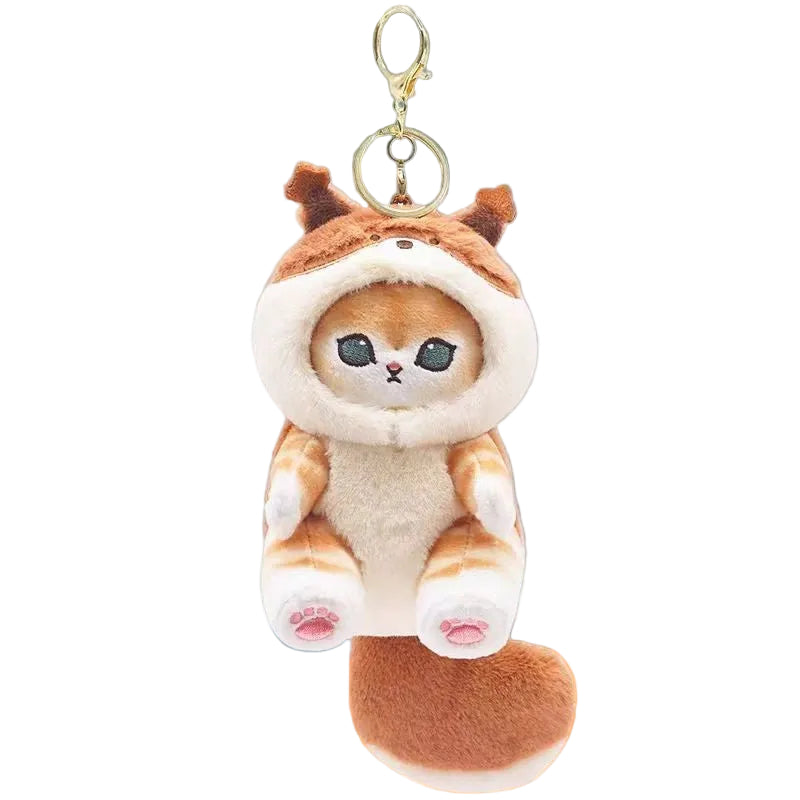 Cute Raccoon Shark Panda Plush Pendant Keychain Bag Charm