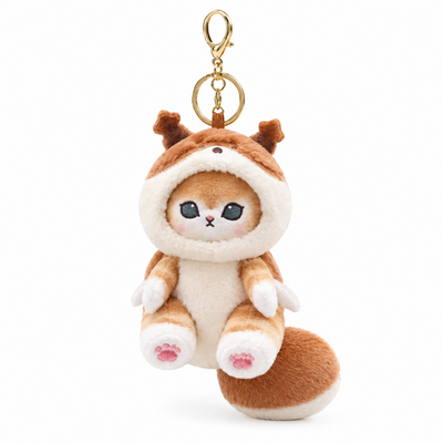 Cute Raccoon Shark Panda Plush Pendant Keychain Bag Charm