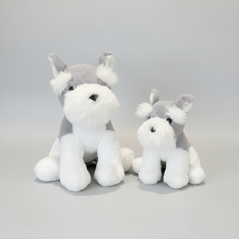 Cute Schnauzer Plush Toy Realistic Dog Doll Stuffed Puppy