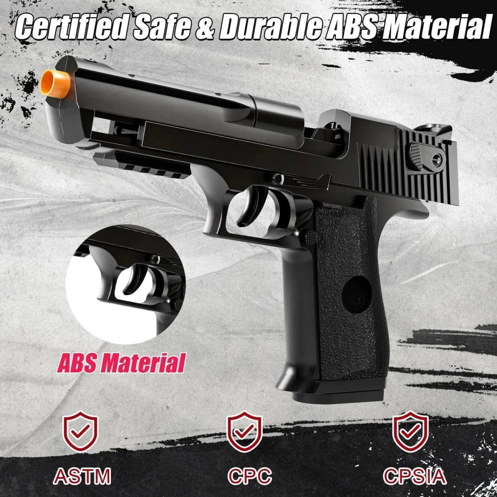 Desert Eagle Soft Bullet Toy Pistol with Shell Ejection & Pull - Back Action | Toylvia™ - Toylvia™ - Toylvia™ Secondary image