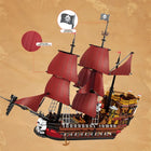 Red Sail Pirate Ship Building Set | 2776PCS Fabric Sails | ToyIvia