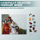 Cool Canine - Tropical Parrots Wooden Jigsaw Puzzle Unique Animal Shaped Pieces