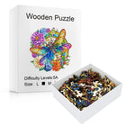 Dragonfly Wooden Jigsaw Puzzle - Expert-Level Vibrant Floral Design