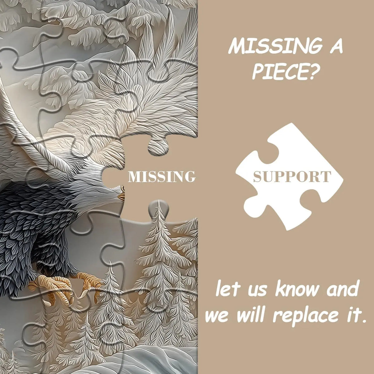High-quality, non-toxic puzzle board material ensuring durability for the 3D eagle model.