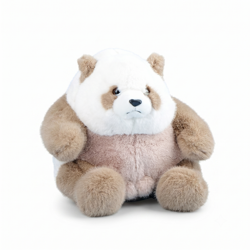 25cm Brown-and-White Duoduo Plush Doll - Cute Cartoon Stuffed Animal Toy