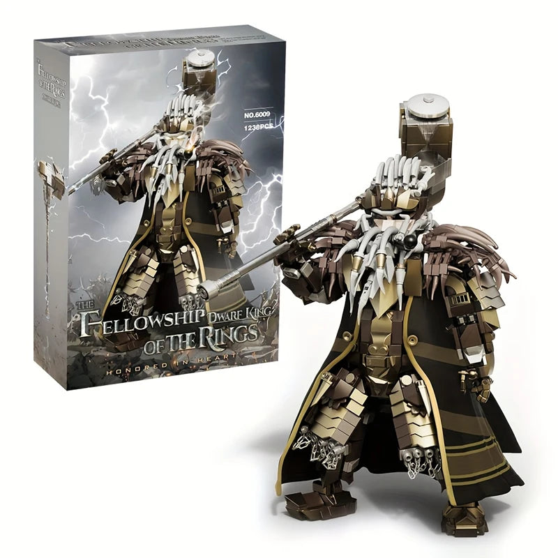 Figure of a character from 'The Lord of the Rings' series with packaging in the background