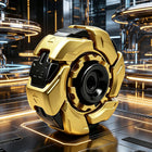 EDC Rotating Shell Spinning Top Metal Fidget Stress Toy - Gold Black