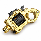 Yaojin gold metal revolver fidget spinner ring toy with a black rotating cylinder.