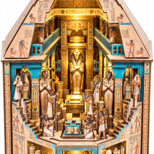 Egyptian Pharaoh Mummy Book Nook Kit 3D Wooden Puzzle - alternate view