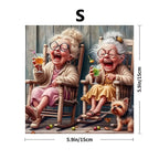 Small size elderly couple wooden jigsaw puzzle showing finished dimensions of approximately 15 × 15 cm, adult puzzle by Toylvia
