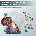 Enchanted Fly Agaric Mushroom Wooden Jigsaw Puzzle Fantasy Forest Art Puzzle
