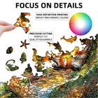 Enchanted Forest Fox Wooden Jigsaw Puzzle - Irregular Wildlife Art Puzzle for Adults