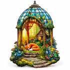 Enchanted Forest Gazebo Fox Wooden Puzzle Animal Pieces