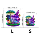 Enchanted Glow Mushroom Wooden Jigsaw Puzzle Fantasy Forest Art with Unique Shaped