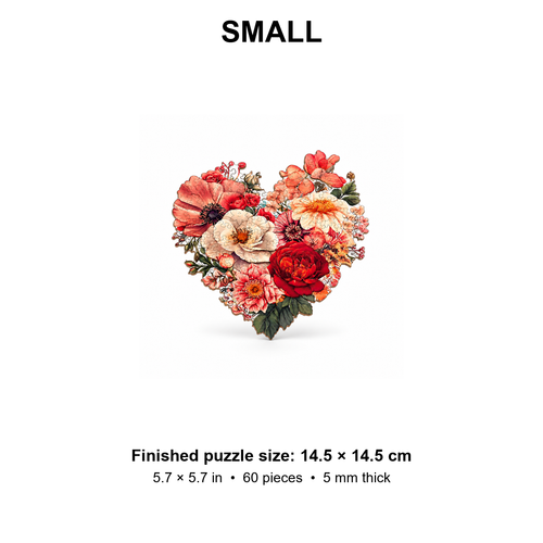 Eternal Bloom: High-Difficulty Love-Flower Animal Shaped Wooden Puzzle - alternate view