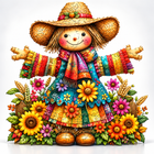 Fall Harvest Scarecrow Wooden Puzzle Irregular Art Decor