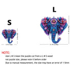 Vibrant Floral Elephant Wooden Puzzle with Unique-Shaped Pieces
