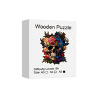 Floral Skull Wooden Jigsaw Puzzle – Unique Animal Shaped Pieces Art Puzzle