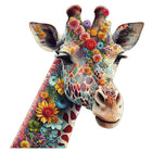 Flower Giraffe Wooden Jigsaw Puzzle - High-Difficulty Art Puzzle | Toylvia™