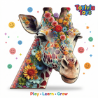 Flower Giraffe Wooden Jigsaw Puzzle - High-Difficulty Art Puzzle | Toylvia™