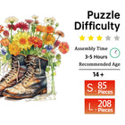 Fashion in Bloom: Flowers and Shoes High-Difficulty Wood Jigsaw