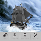 Black Pirate Ship Building Blocks Set - 1424pcs Skeleton Ghost Boat Model
