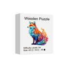 Colorful Fox Wooden Puzzle Unique Animal Shaped Jigsaw Puzzle for Adults