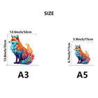 Colorful Fox Wooden Puzzle Unique Animal Shaped Jigsaw Puzzle for Adults