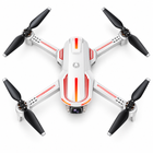 Overhead view of the white foldable FPV quadcopter