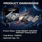 Space War Freight Voyager Spaceship Building Blocks Set – 1730PCS Military Sci-Fi Transport Aircraft Model for Adults