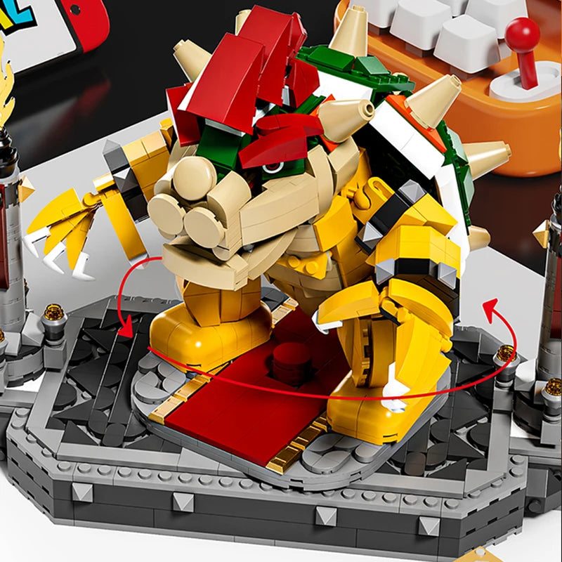 LEGO figure of a character with a red hat and yellow body on a baseplate.