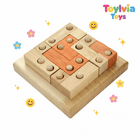 Geometric Shape Wooden Logic Puzzle - IQ Brain Teaser for Kids & Teens