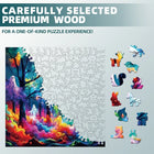 Mystical Ghost Forest Wooden Jigsaw Puzzle Fantasy Animal Shaped Art Puzzle