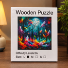 Mystical Ghost Forest Wooden Jigsaw Puzzle Fantasy Animal Shaped Art Puzzle