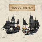 Black Pirate Ship Building Blocks Set - 1424pcs Skeleton Ghost Boat Model