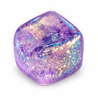1pc Glitter Cube Squishy Fidget Toys, Slow Rising Squeeze Toy Square Stress Balls, Purple