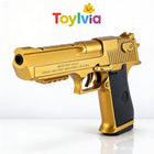 Gold Desert Eagle Shell Ejection Soft Bullet Toy Gun - Realistic Action Toy Pistol