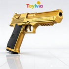 Gold Desert Eagle Shell Ejection Soft Bullet Toy Gun - Realistic Action Toy Pistol