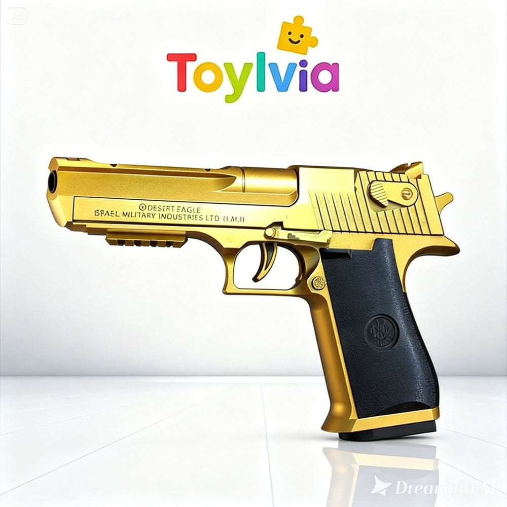 Gold Desert Eagle Shell Ejection Soft Bullet Toy Gun – Realistic Action Toy Pistol - Toylvia™ - Toylvia™ Secondary image