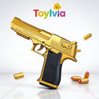 Gold Desert Eagle Shell Ejection Soft Bullet Toy Gun - Realistic Action Toy Pistol