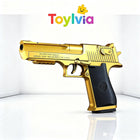 Gold Desert Eagle Shell Ejection Soft Bullet Toy Gun - Realistic Action Toy Pistol