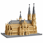 6028-piece Gothic cathedral building block model, front three-quarter studio view