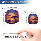 Golden Horizon: High-Difficulty Sunset Scenery Grassland Wooden Puzzle
