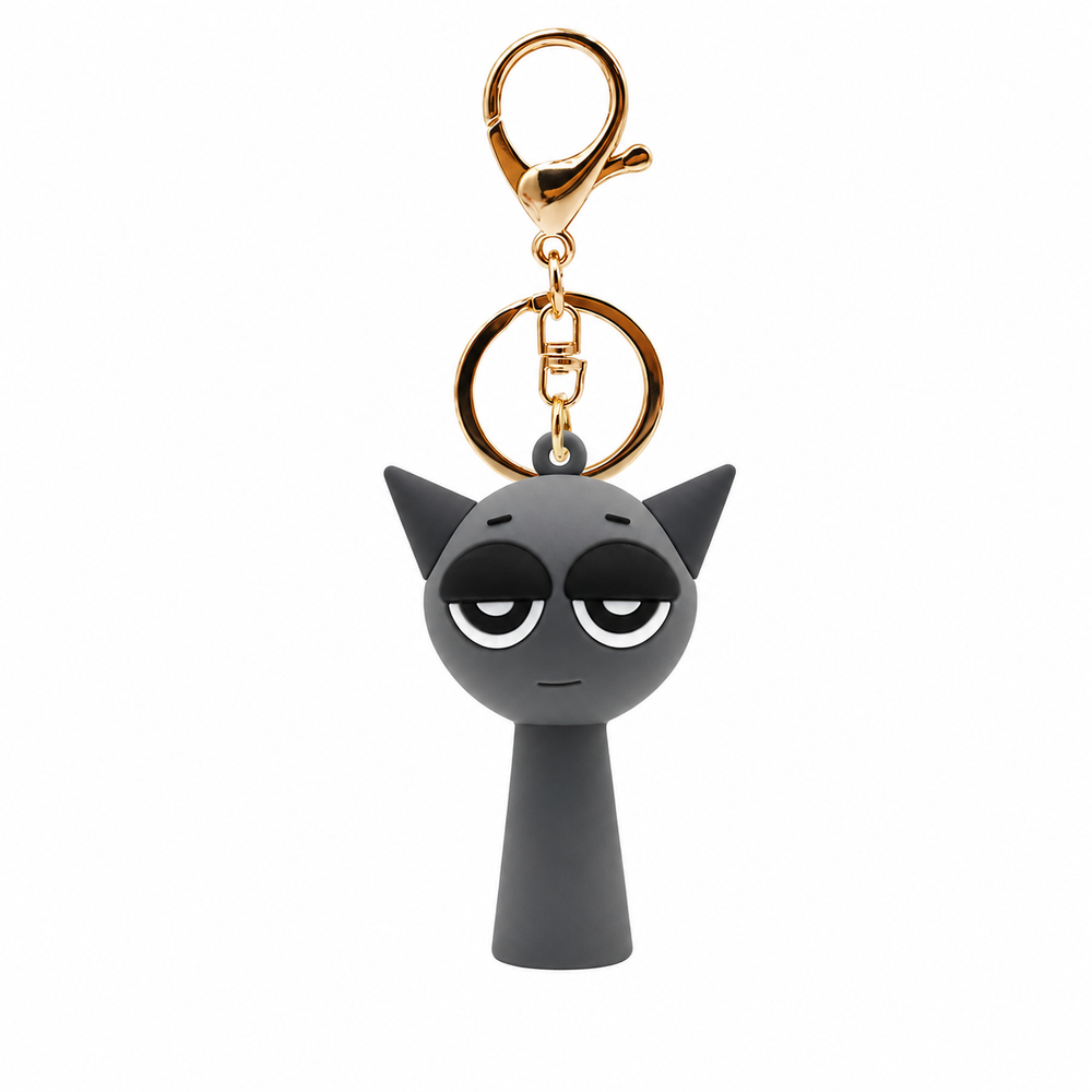 Gray Sprunki Keychain – Gray Silicone Character Bag Charm & Backpack Pendant