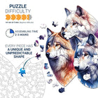 Gray Wolf Pack Wooden Jigsaw Puzzle Unique Animal Shaped