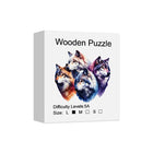 Gray Wolf Pack Wooden Jigsaw Puzzle Unique Animal Shaped
