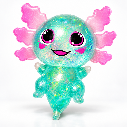 Green Animal Glitter Fidget Ball — Blue variant, studio hero