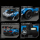 GTR EVO Supercar Blue Storm Building Blocks Race Car Model