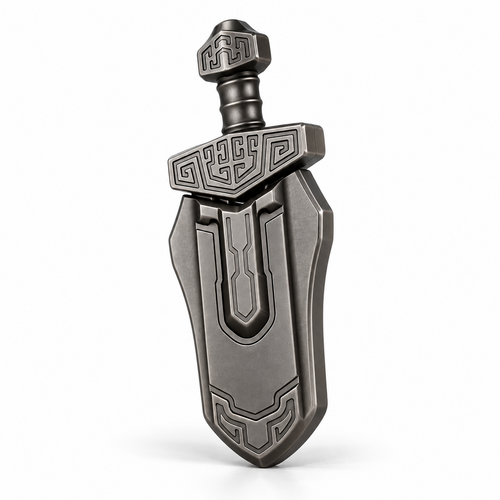 Mini Sword Metal Magnetic Push Card EDC Fidget Pendant - alternate view